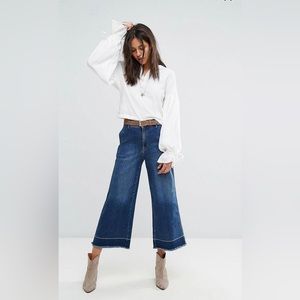 Free People Vintage A Line Cropped Flared Jeans